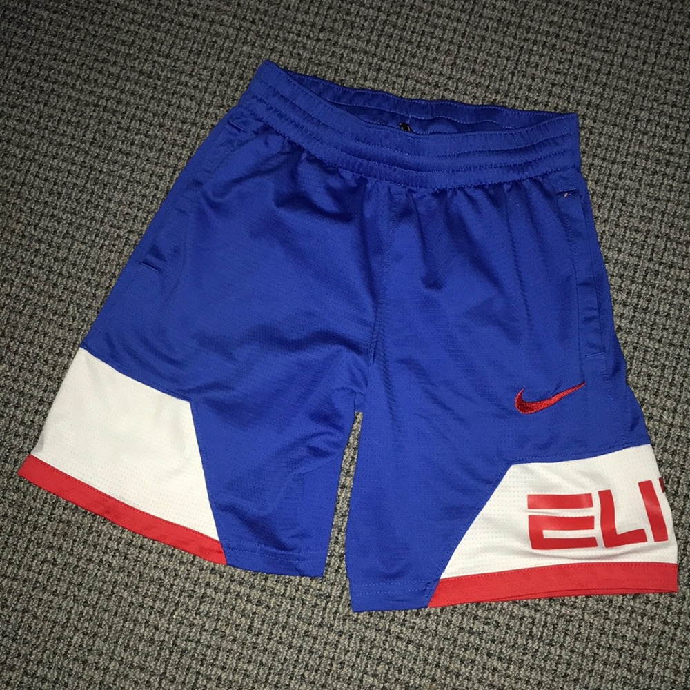 Nike Elite Basketball Shorts‎ Blue Red White Dri-FIT Mens Size Small